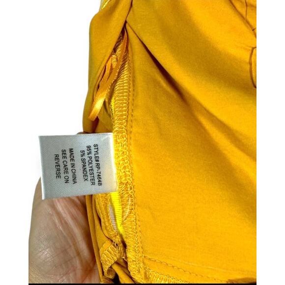NWT Uniq Yellow Strapless Zipper Back Ankle Length Romper w/Side Stripes size m - Picture 7 of 7